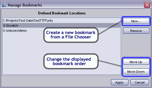 Manage Bookmarks