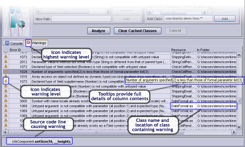 Warning table Image